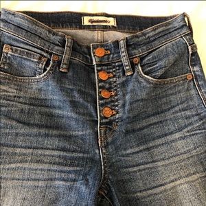 Madewell skinny button front jeans